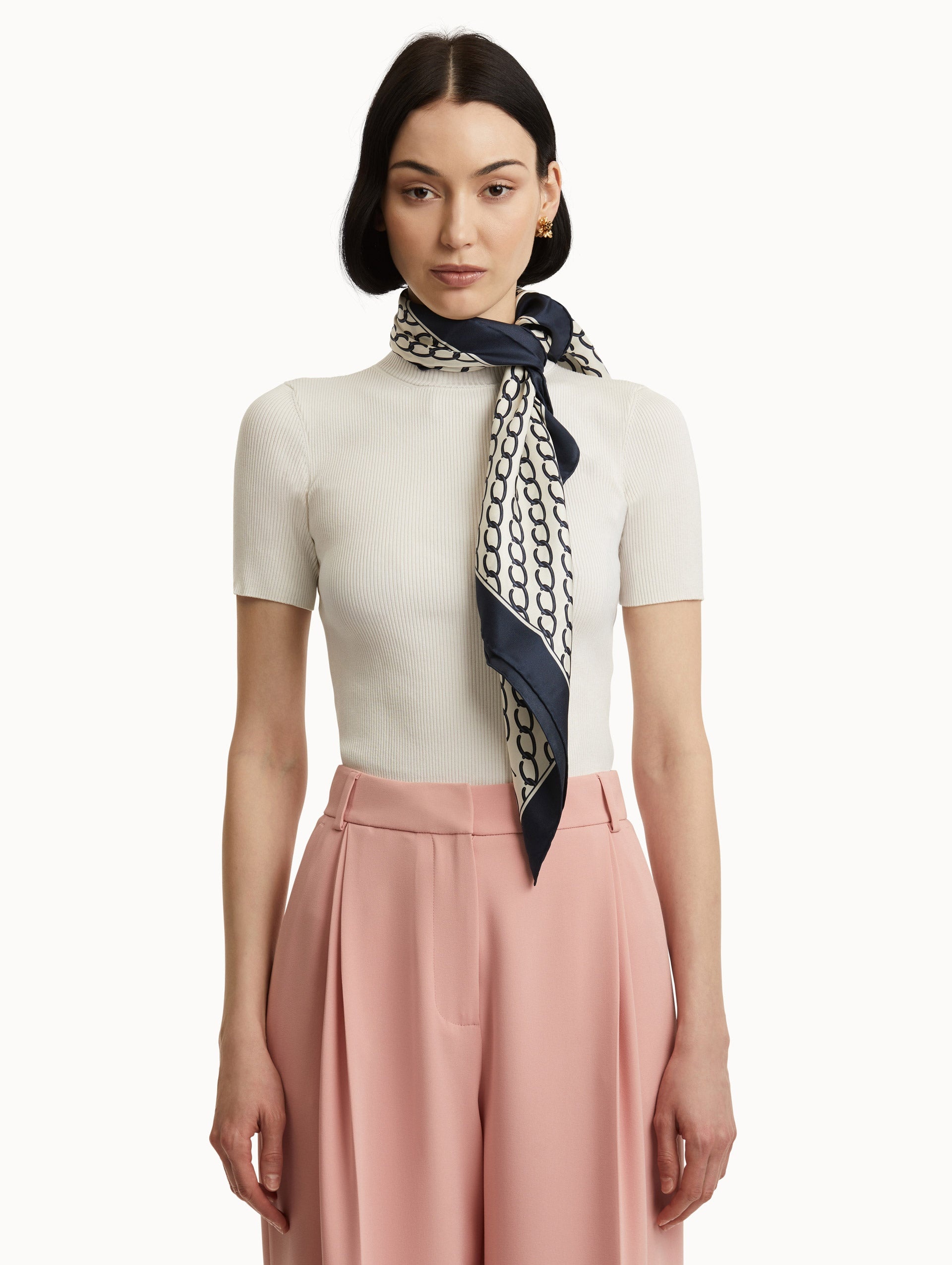 OSCAR CHAIN-LINK SILK SCARF - 2