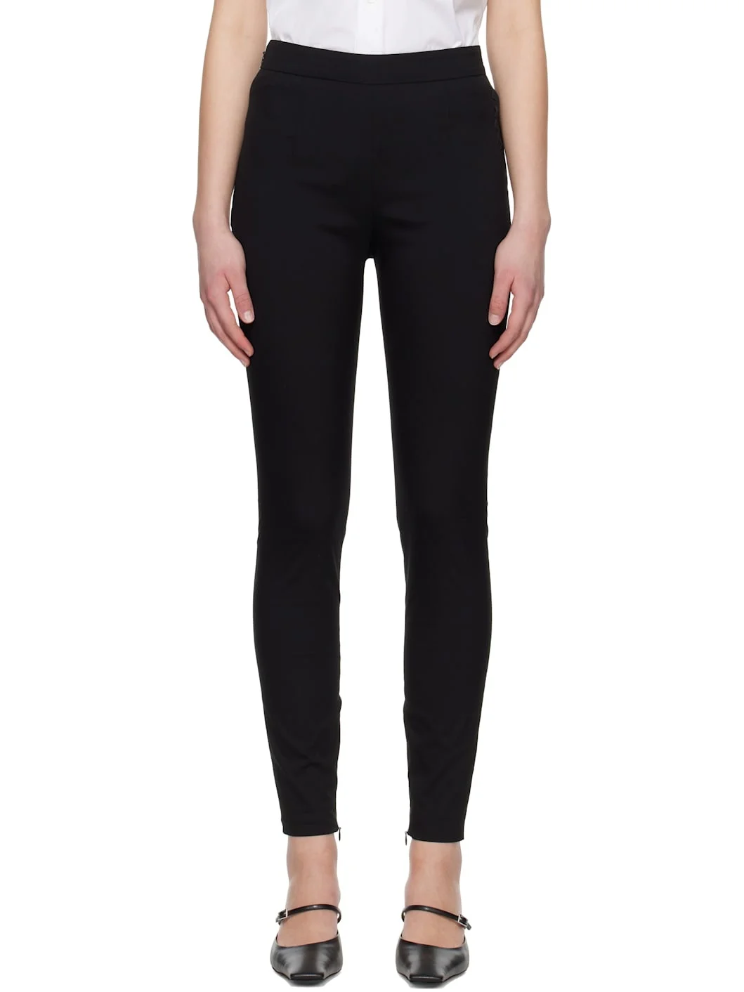 Black Stretch Poplin Marni Symbol Trouser Leggings - 1