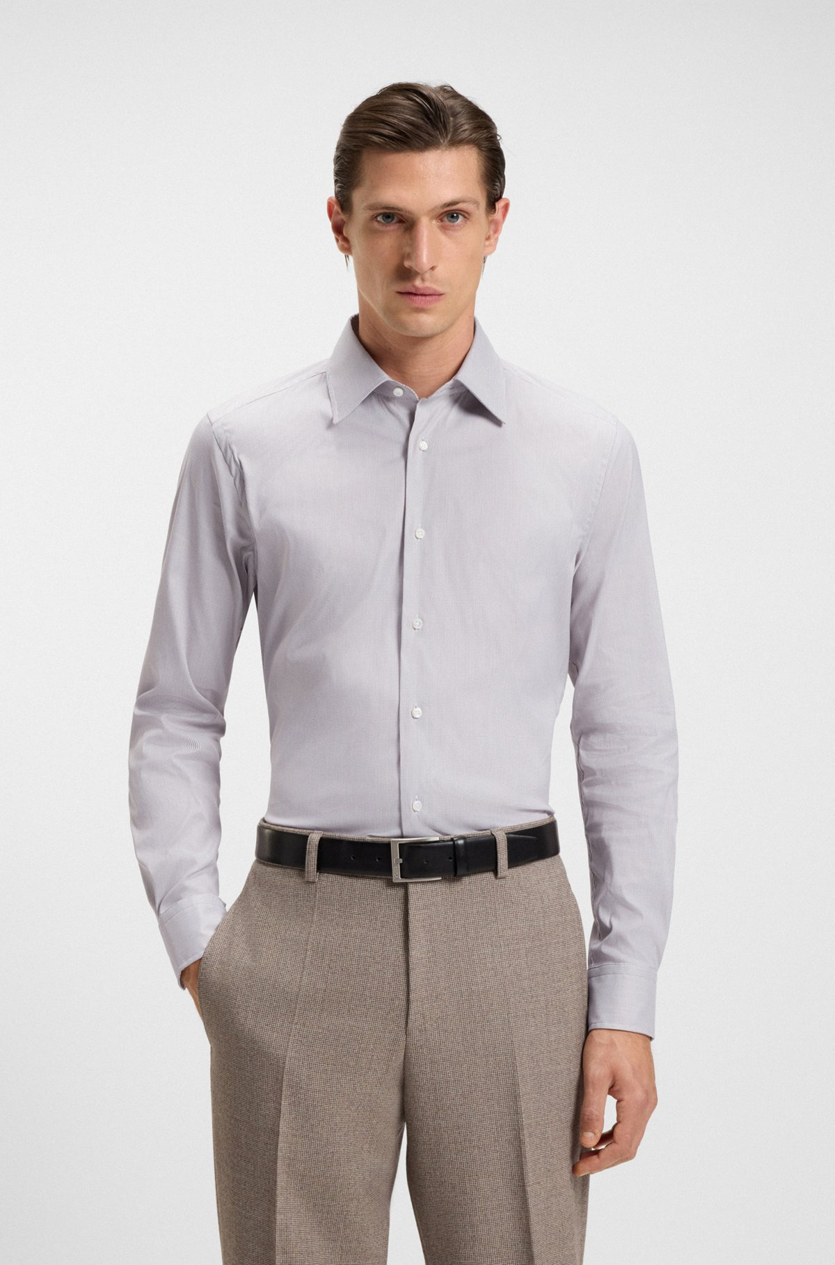 SLIM-FIT SHIRT IN AN ITALIAN COTTON BLEND - 2