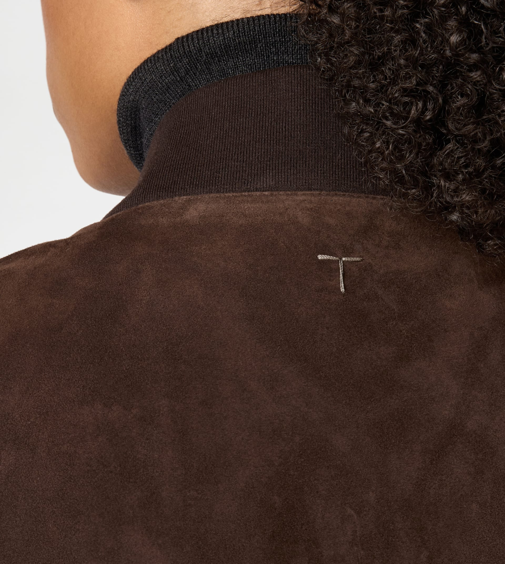 BOMBER JACKET IN PASHMY SUEDE - BROWN - 12