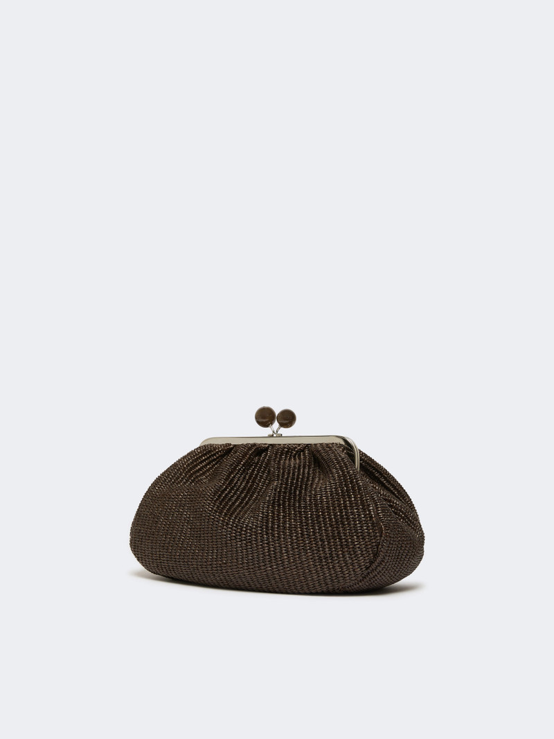 WEEKEND Max Mara Medium raffia-effect Pasticcino bag - DARK BROWN outlook