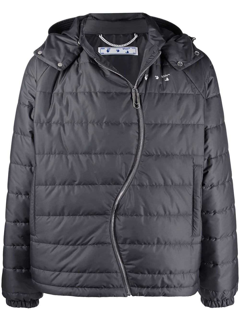 twist-zip logo puffer jacket - 1