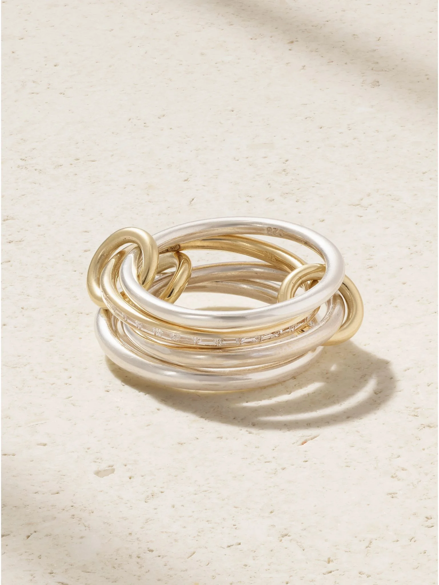 Kira sterling silver and 18-karat gold diamond ring Gold - 1