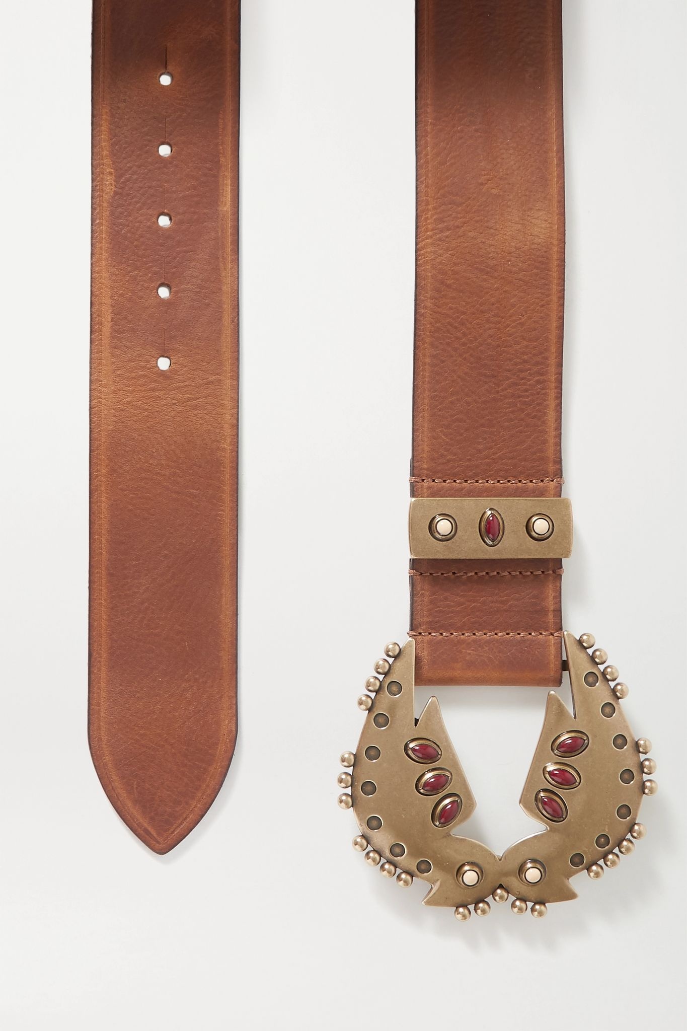 Abigail embellished leather belt - 3