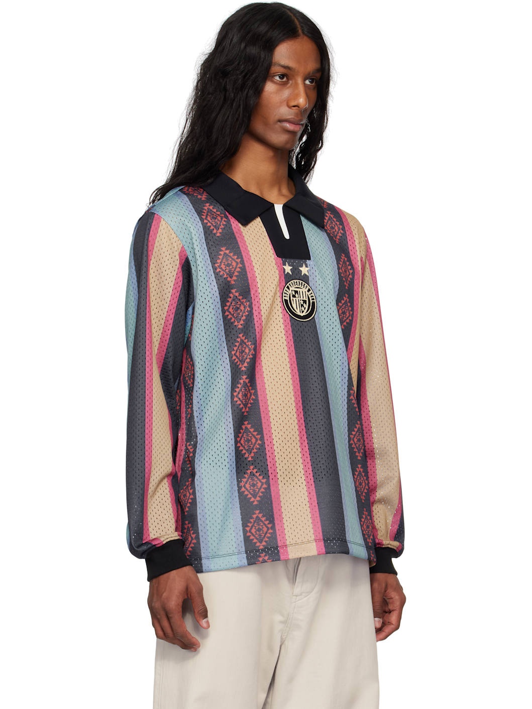 Multicolor Navajo Stripe L/S Polo - 2