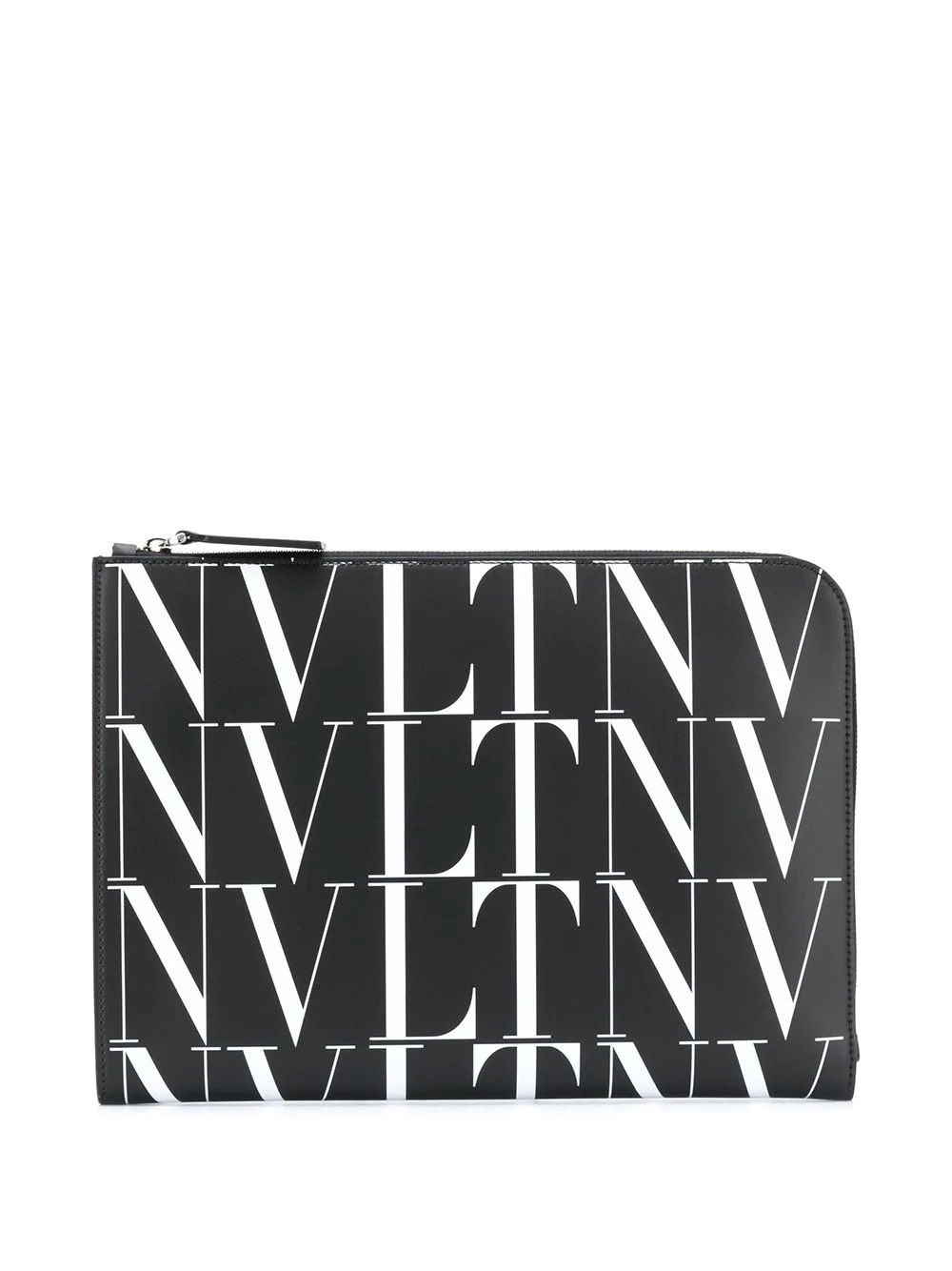 VLTN leather zip logo bag - 1