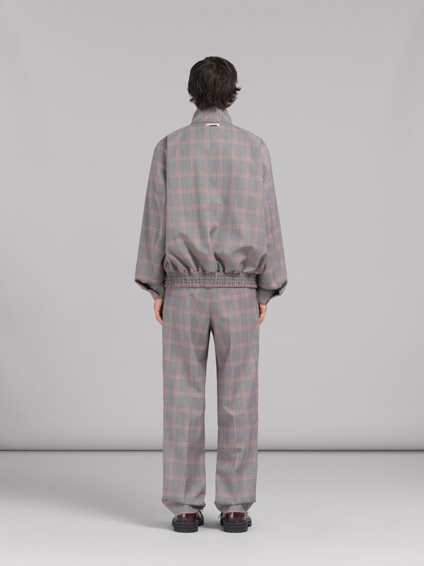 ORANGE CHECKED TECH WOOL BOMBER - 3