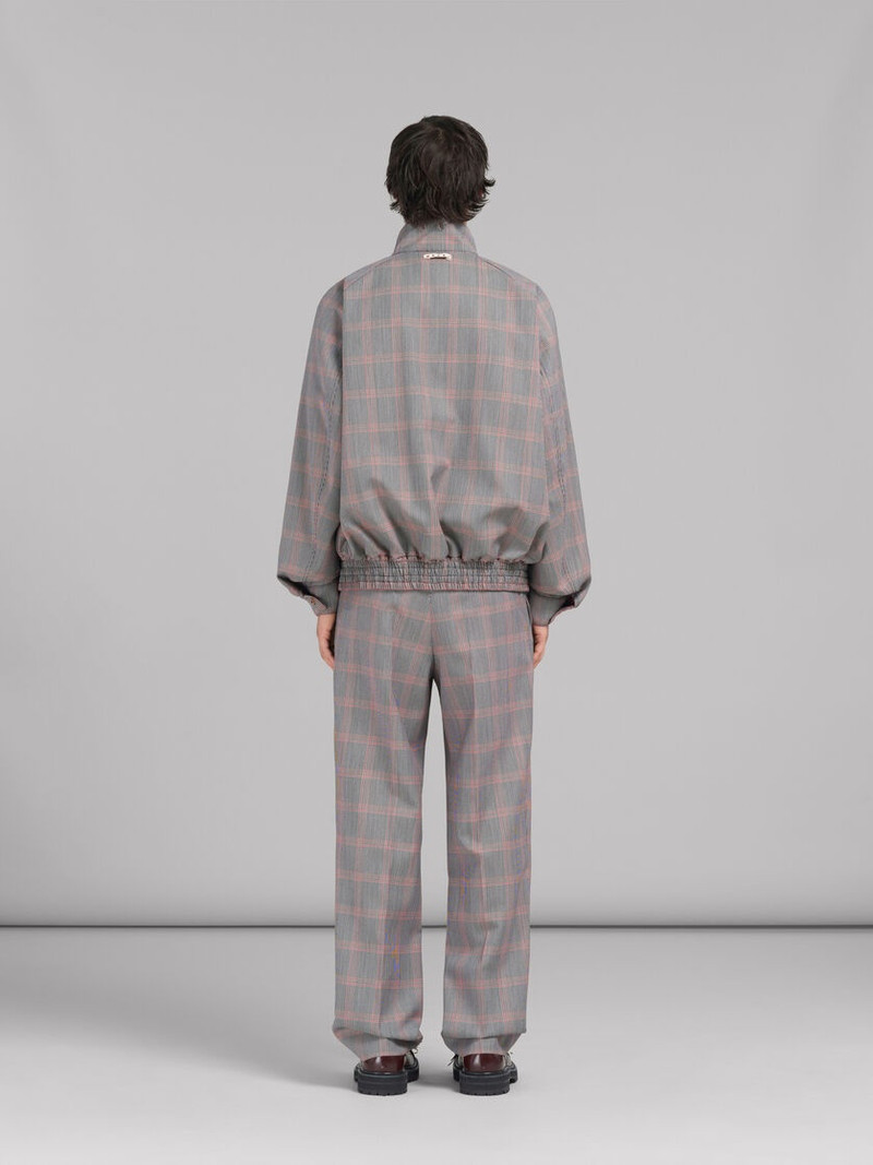 ORANGE CHECKED TECH WOOL BOMBER 3