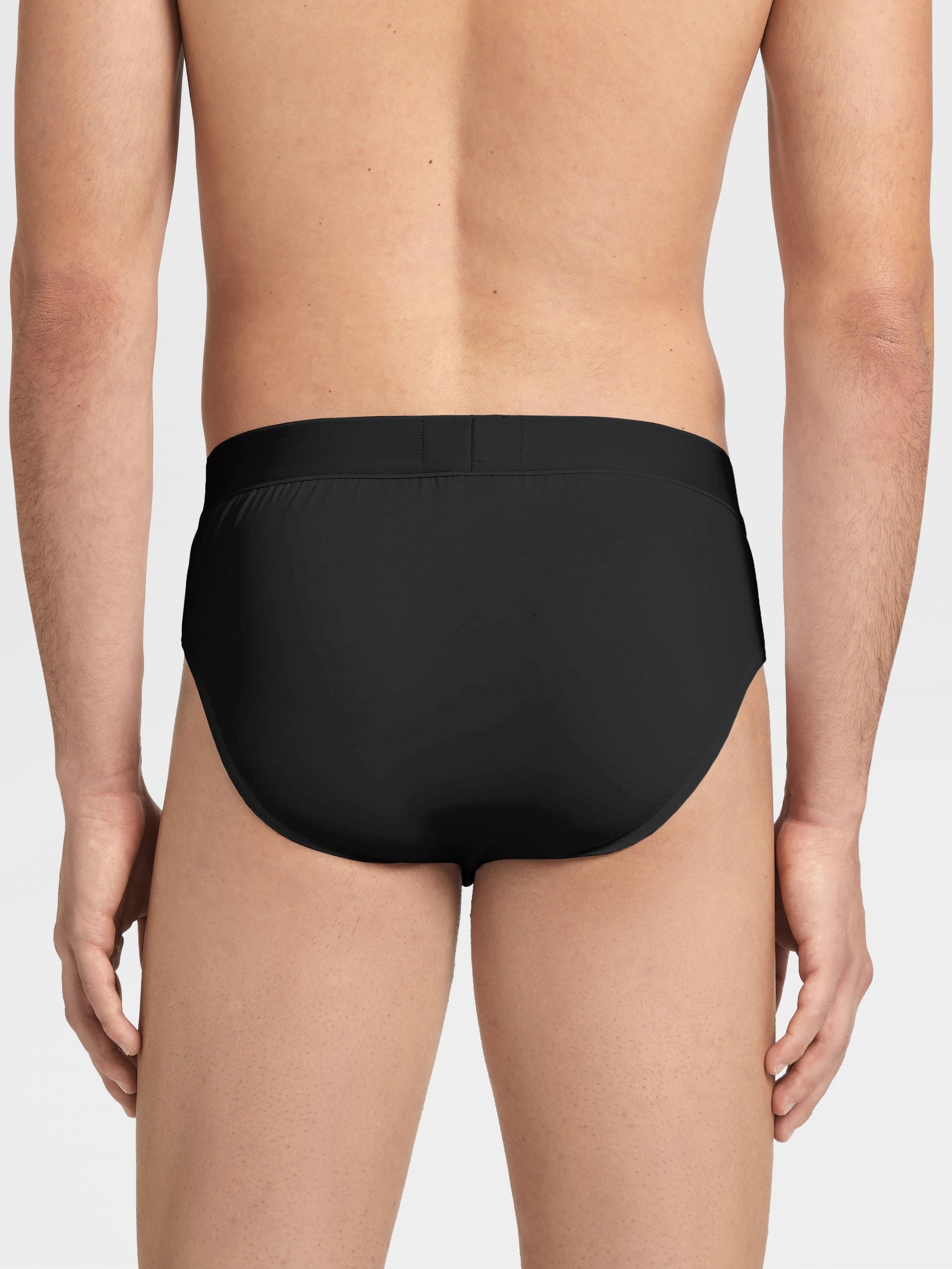 BLACK STRETCH COTTON MIDI BRIEF - 3