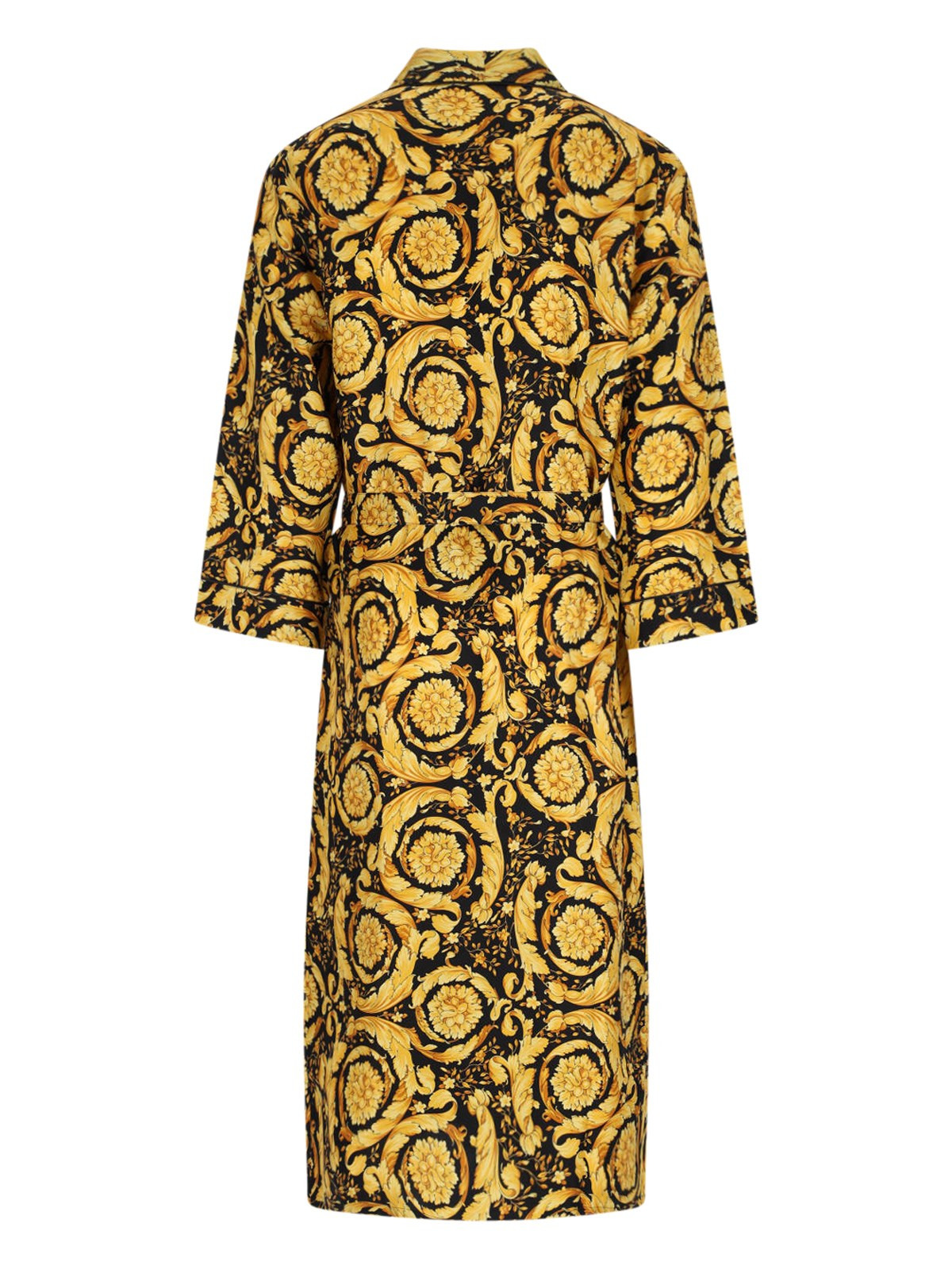 BAROCCO PRINT SILK BATHROBE - 2