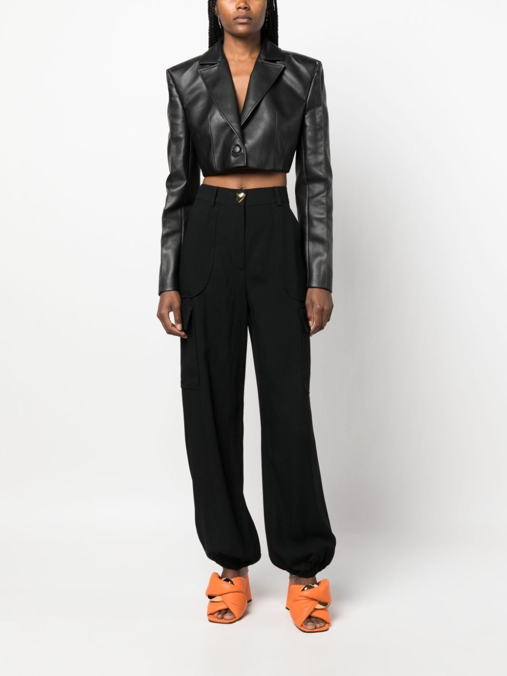 high-waisted cargo trousers - 2