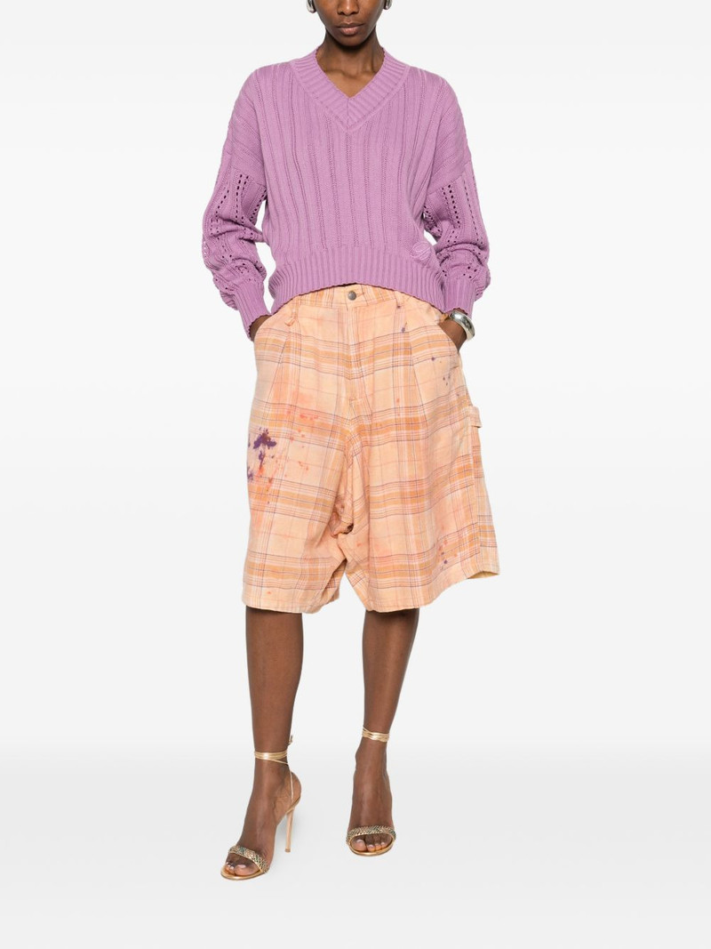 Blumarine V-neck openwork sweater outlook