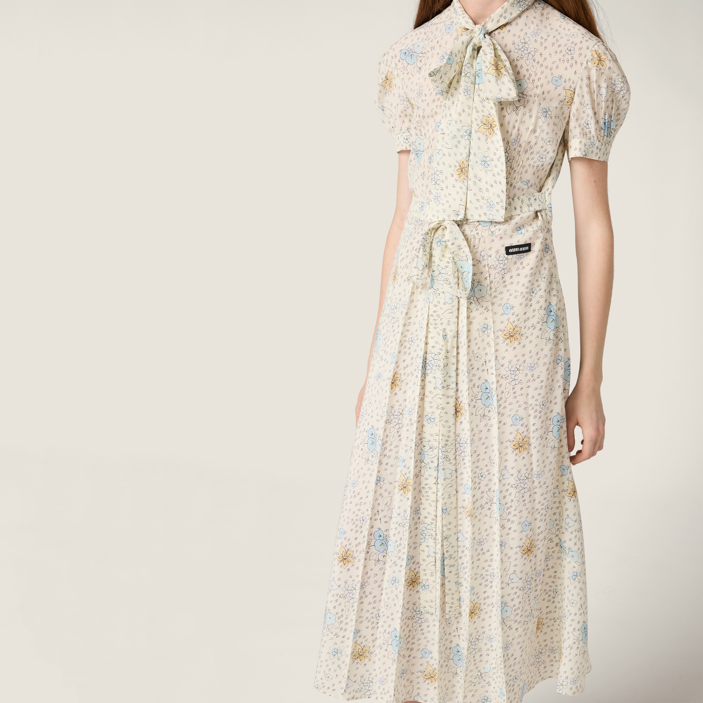 Long crêpe de Chine dress - 5