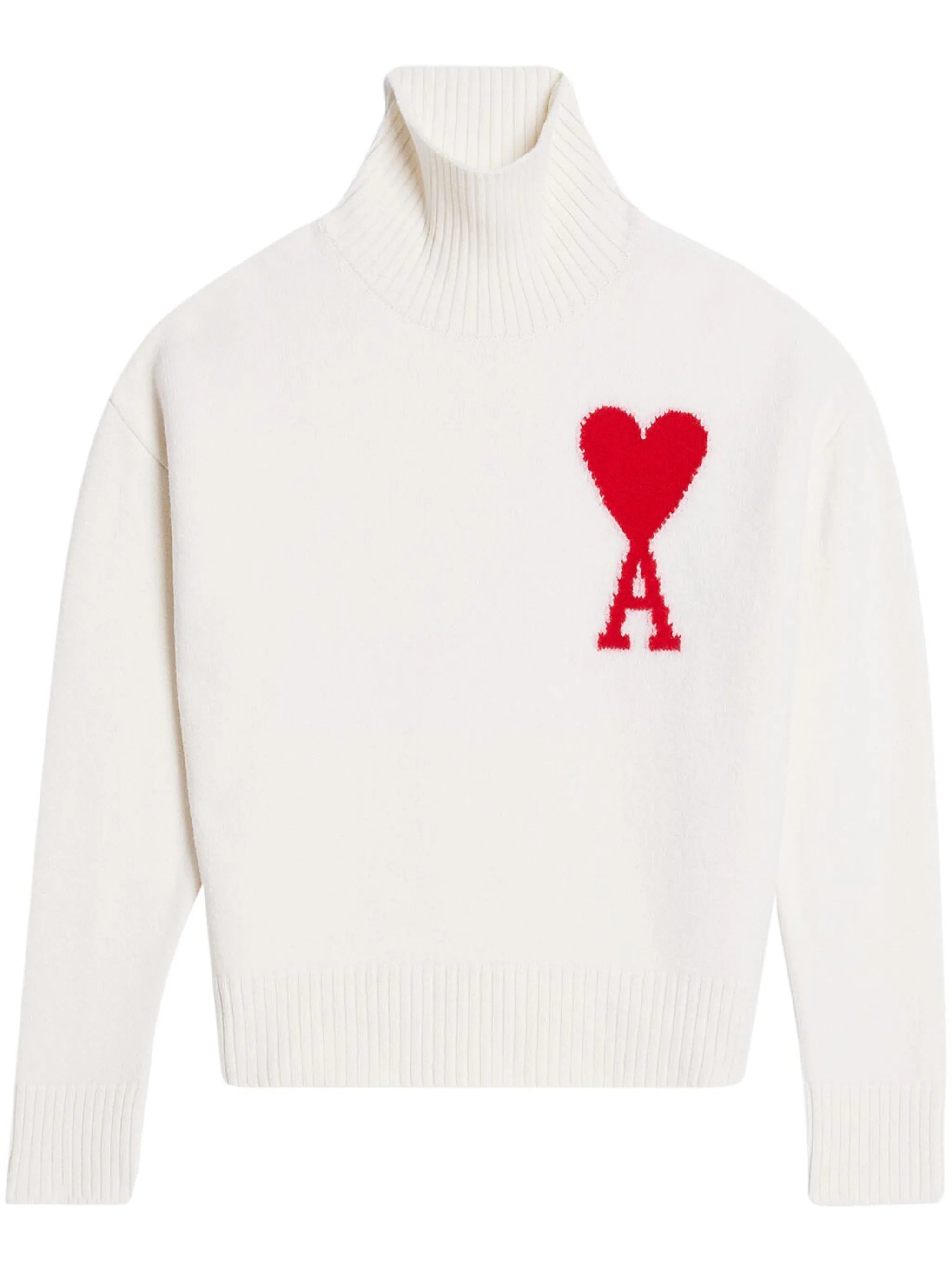 Ami Paris Ami De Coeur Roll-neck Wool Jumper - 1