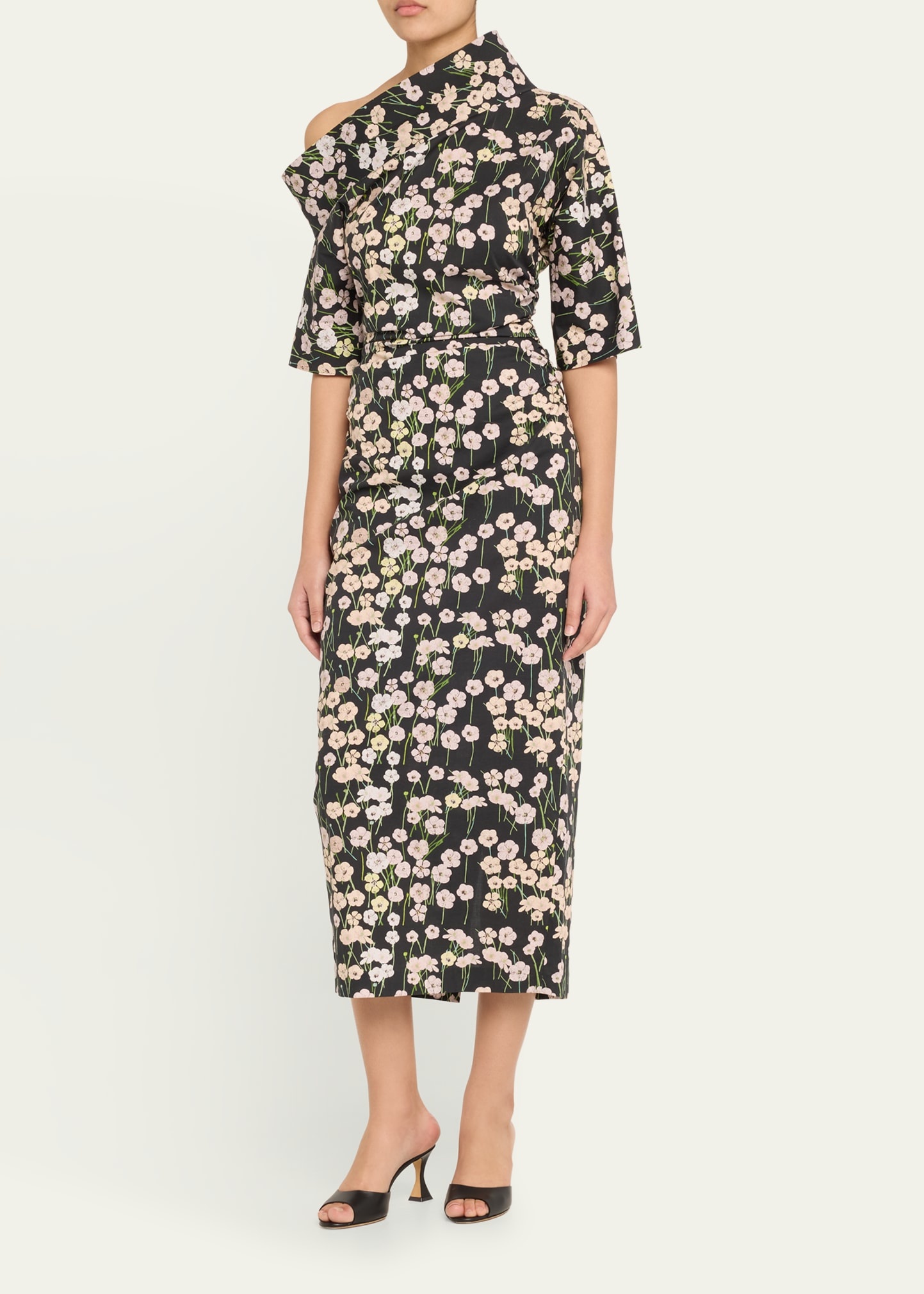 Bowie Printed Off-The-Shoulder Bow Dress - 4