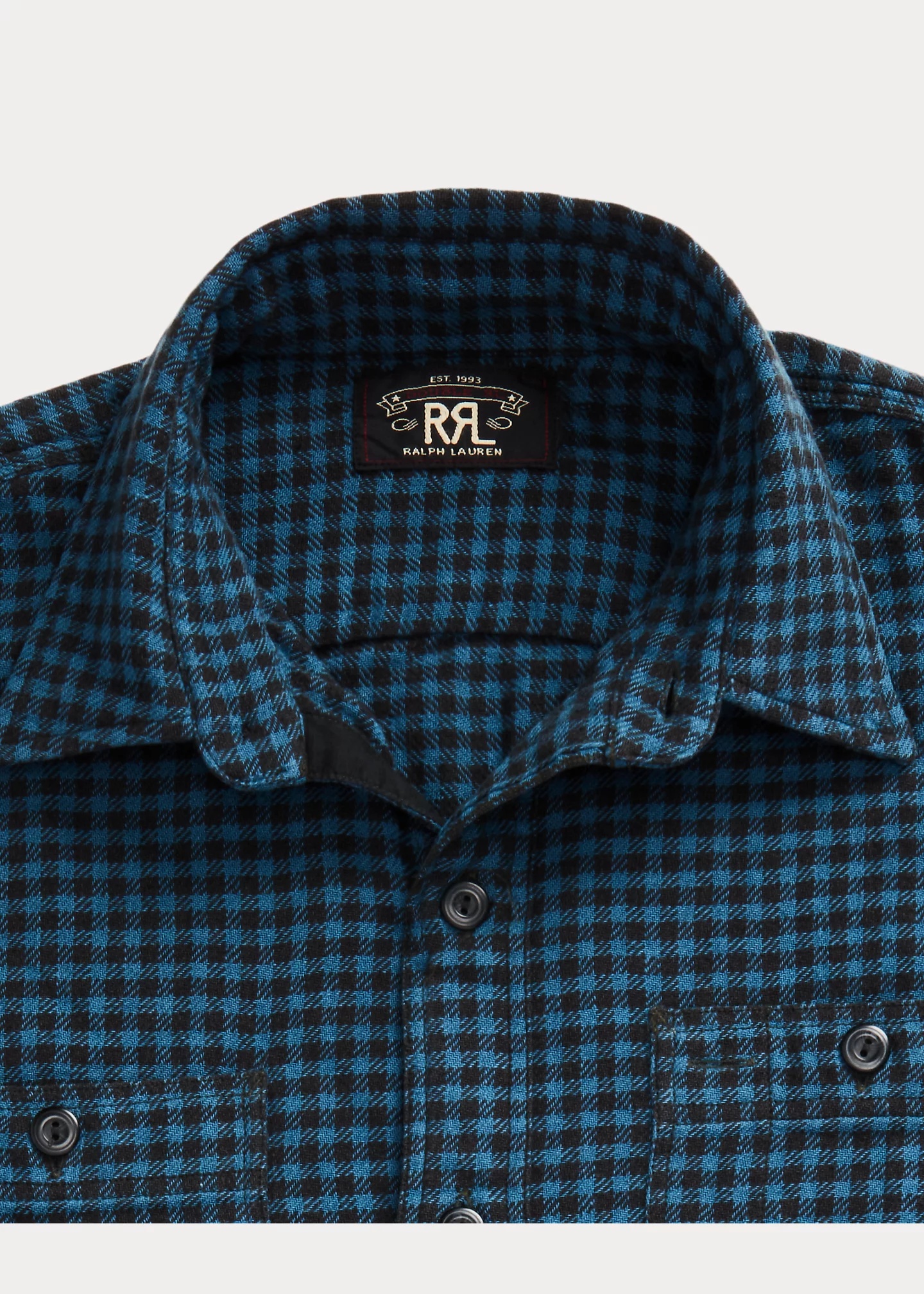 Checked Indigo Cotton-Linen Workshirt - 4