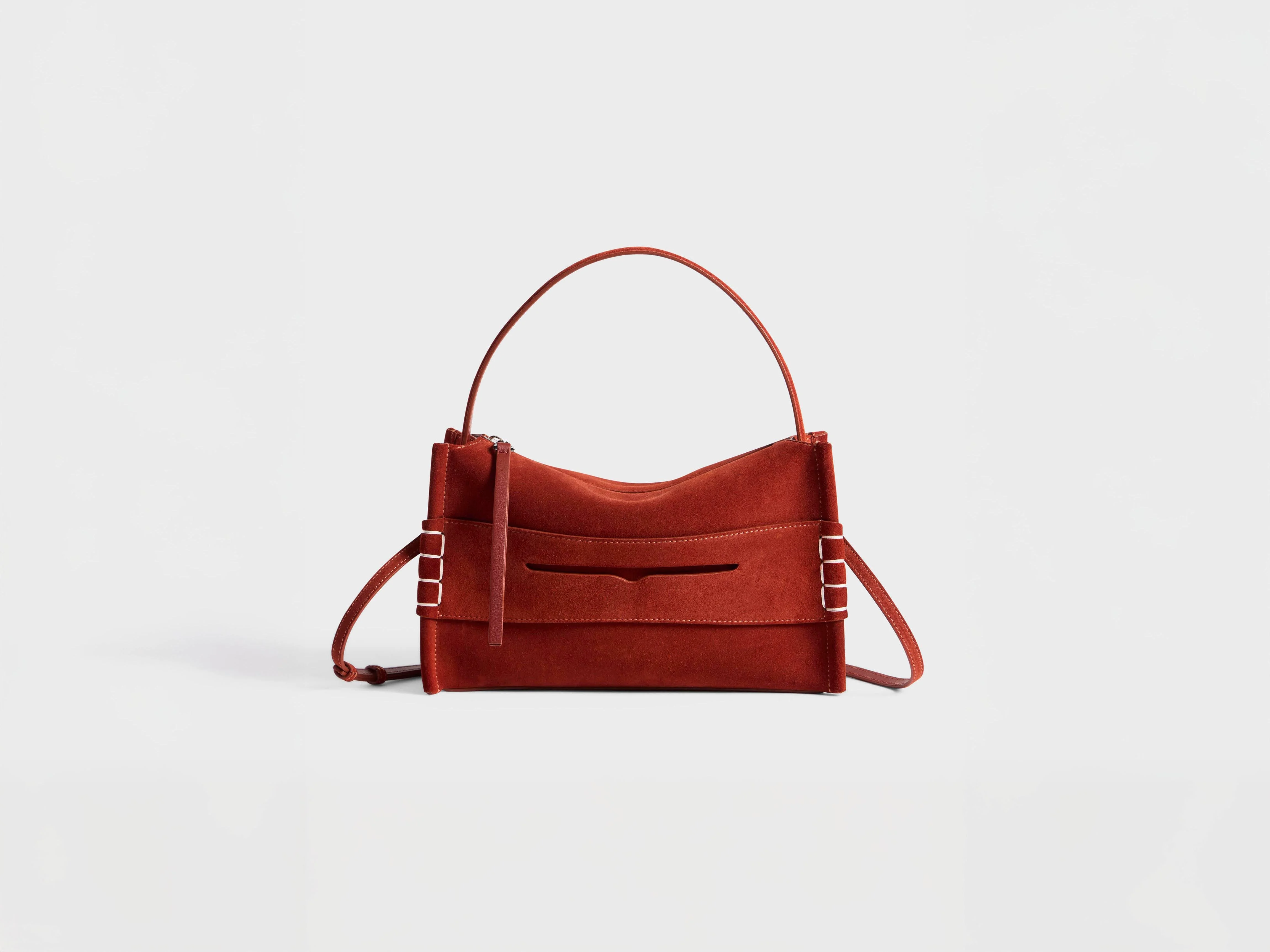 LOAFER BAG IN RUST SUEDE - 1