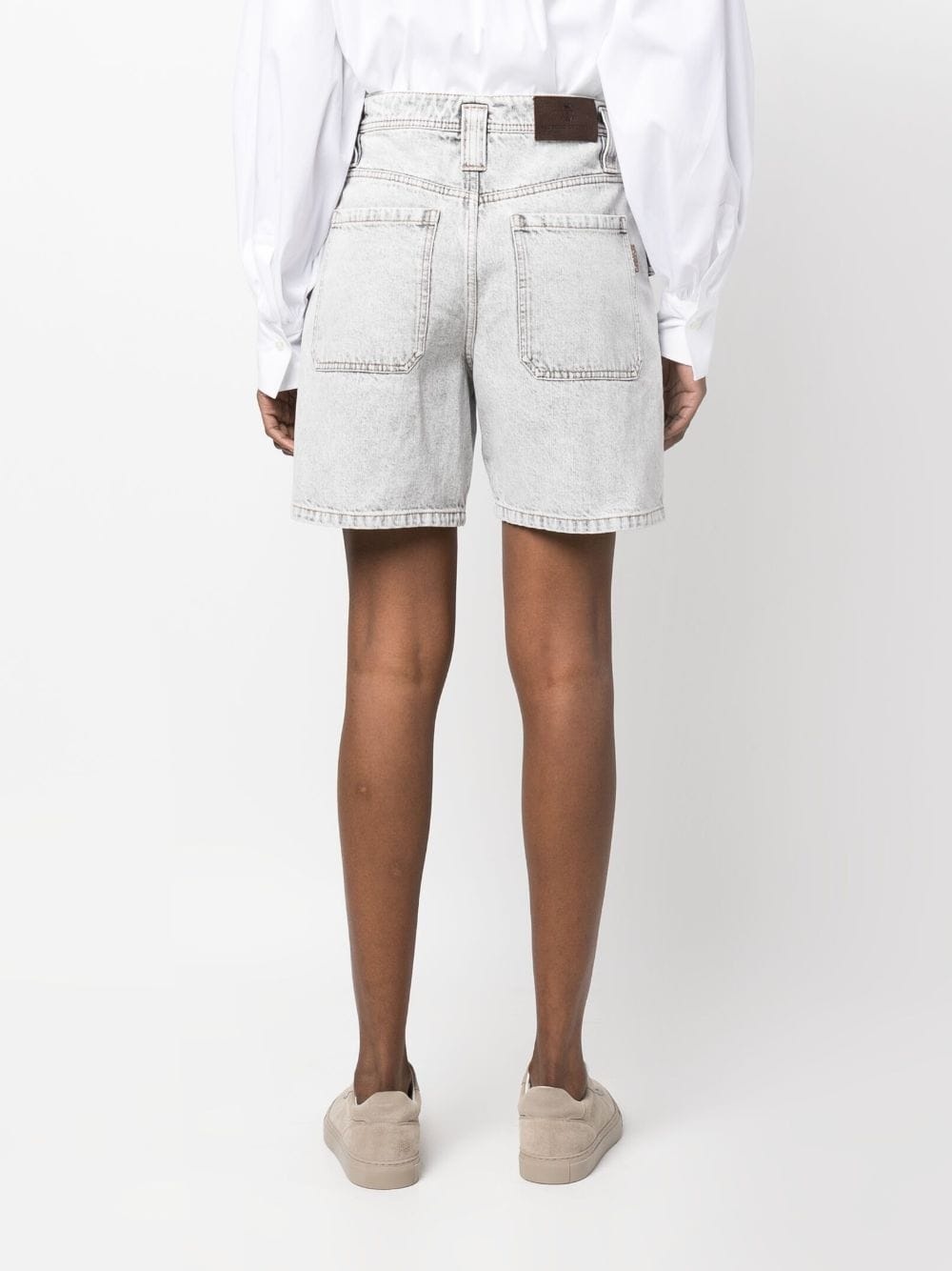 multiple-pocket denim shorts - 4