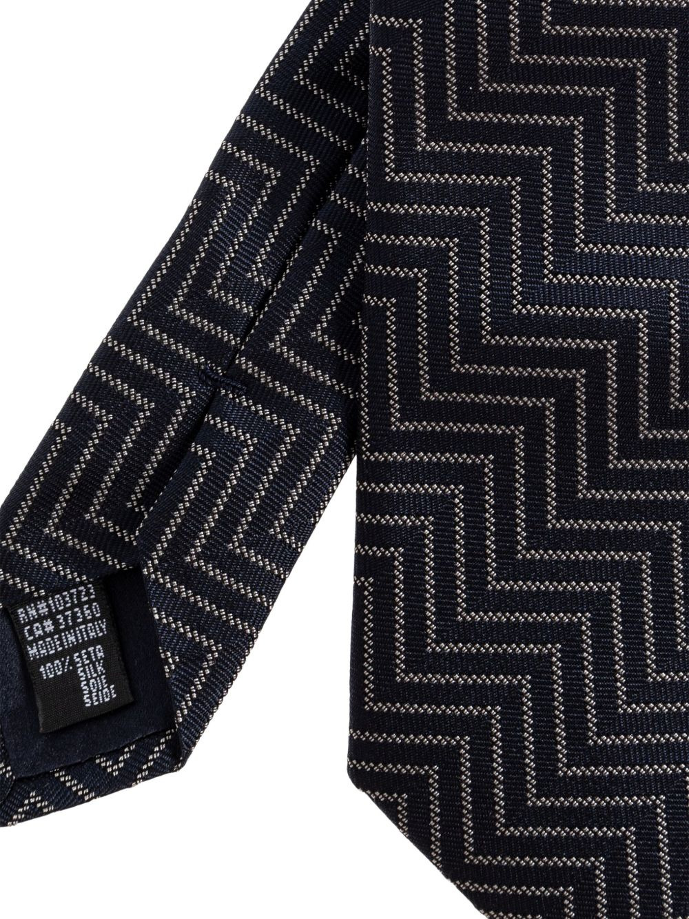 geometric-pattern silk tie - 3