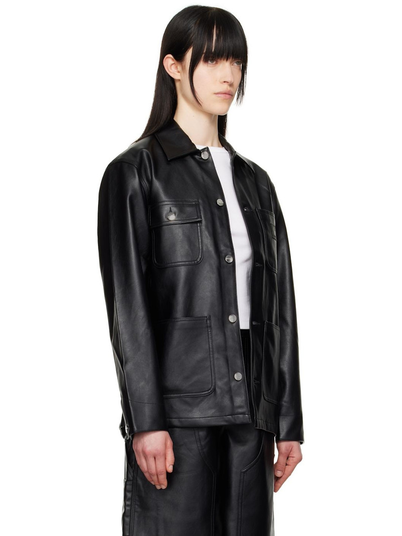 Black Michigan Faux-Leather Jacket 2