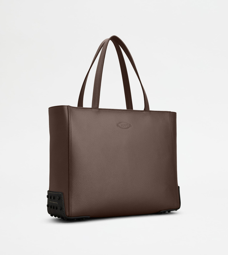 SHOPPING BAG IN LEATHER MEDIUM - BROWN 3