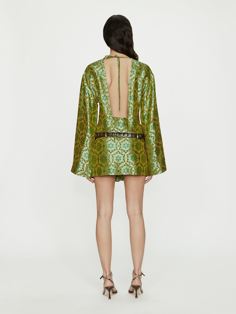 Palmira Leather Belted Long Sleeve Mini Dress 3