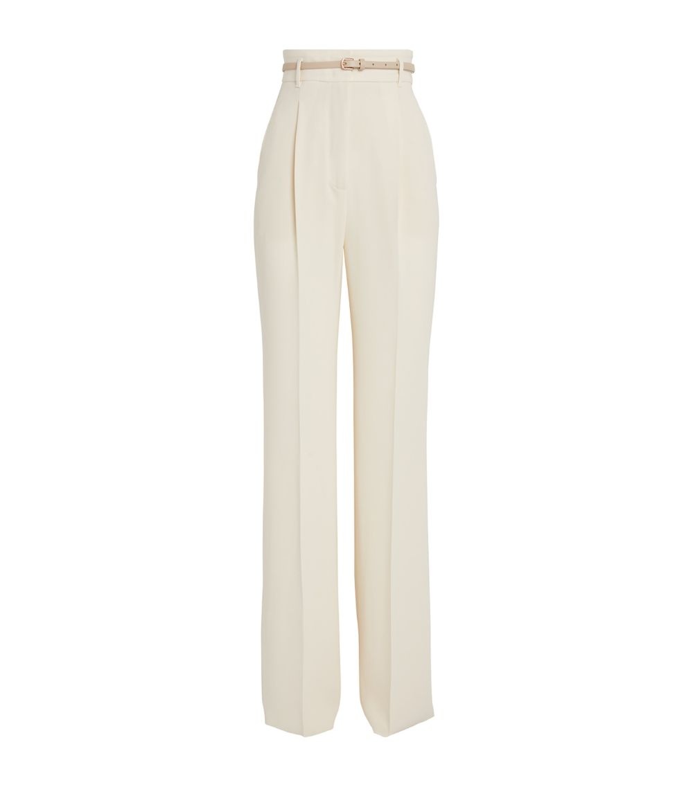 Belted High-Rise Wide-Leg Trousers - 1