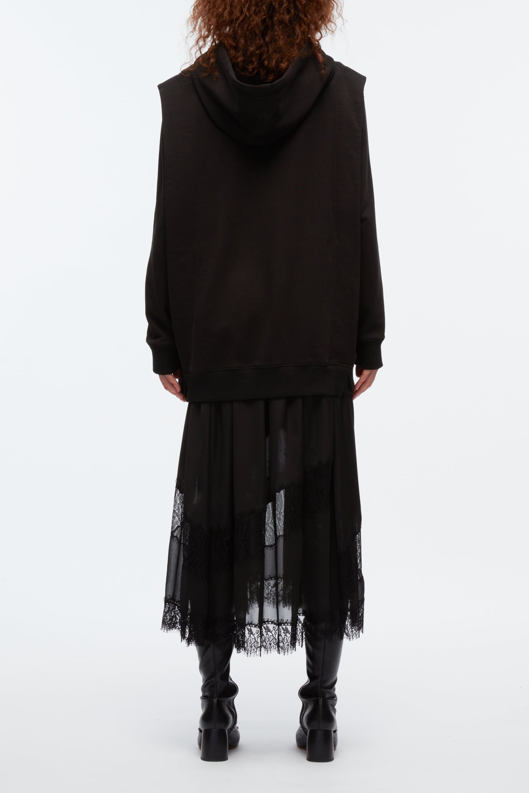 Lace Trim Hoodie Dress - 4