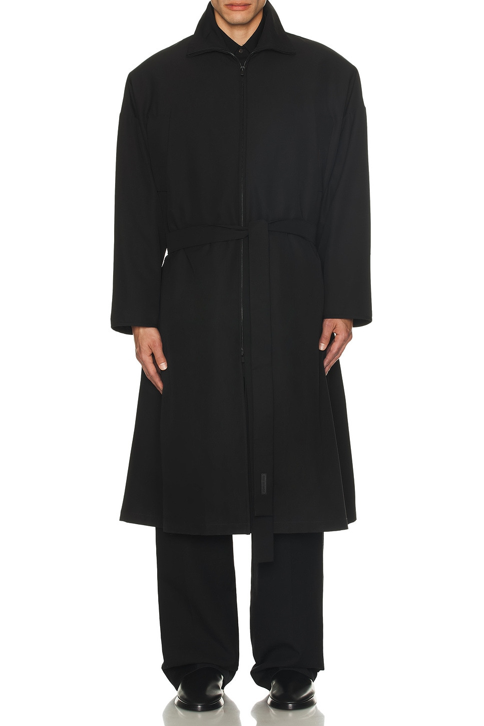 High Twist Wool High Neck Trench - 4