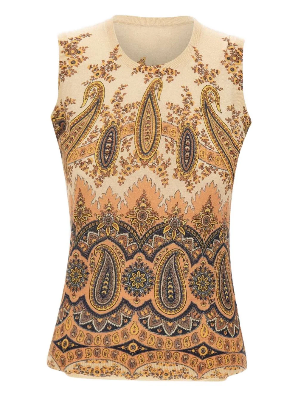 paisley print sleeveless top - 1