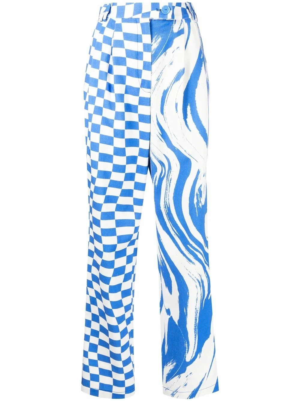 multi-print high rise trousers - 1