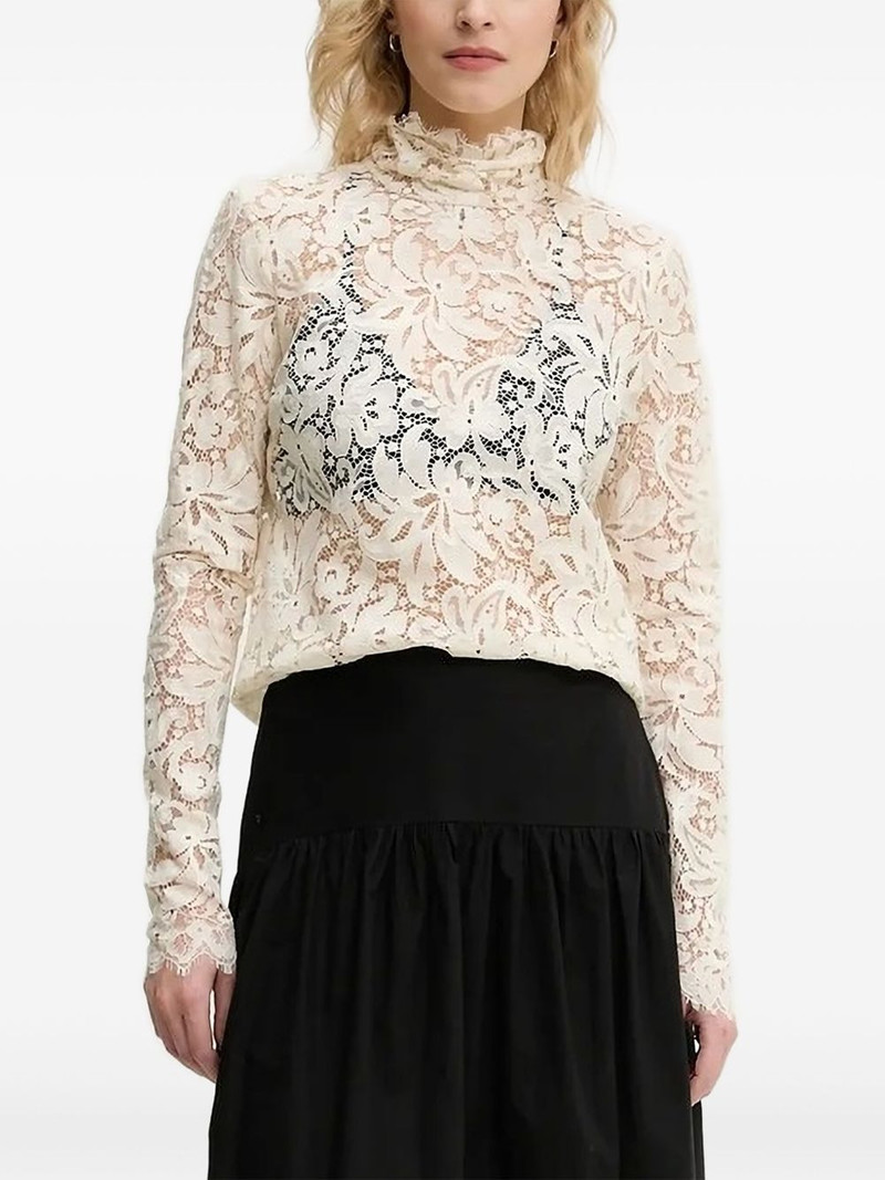 lace mock-neck blouse 1