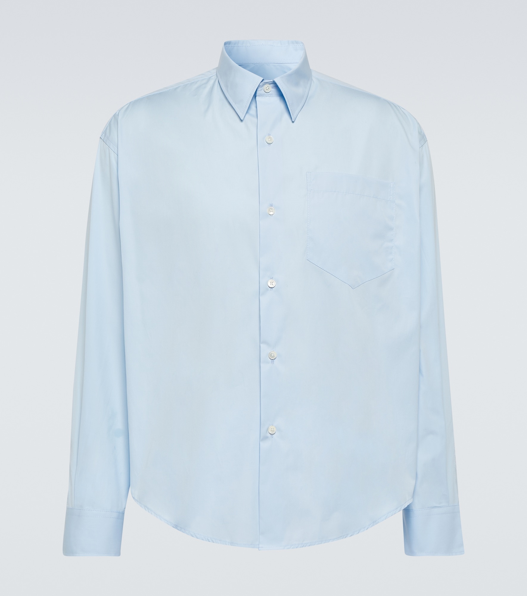 【関税込み】AMI PARIS POPLIN SHIRT AMI Paris logo-embroidered Poplin Shirt | White | FARFETCH