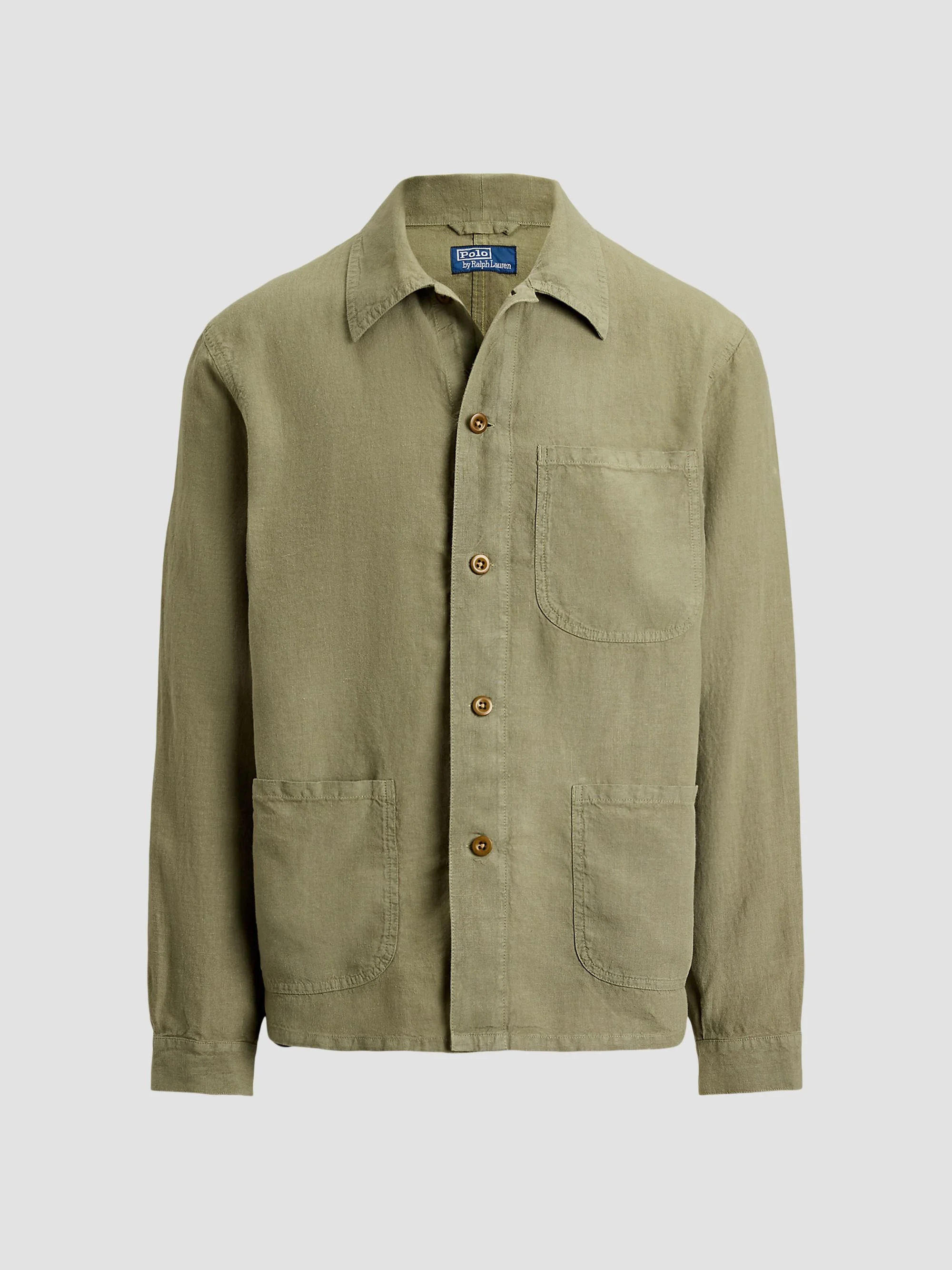 Men's Linen Utility Jacket - Sage Green - 1