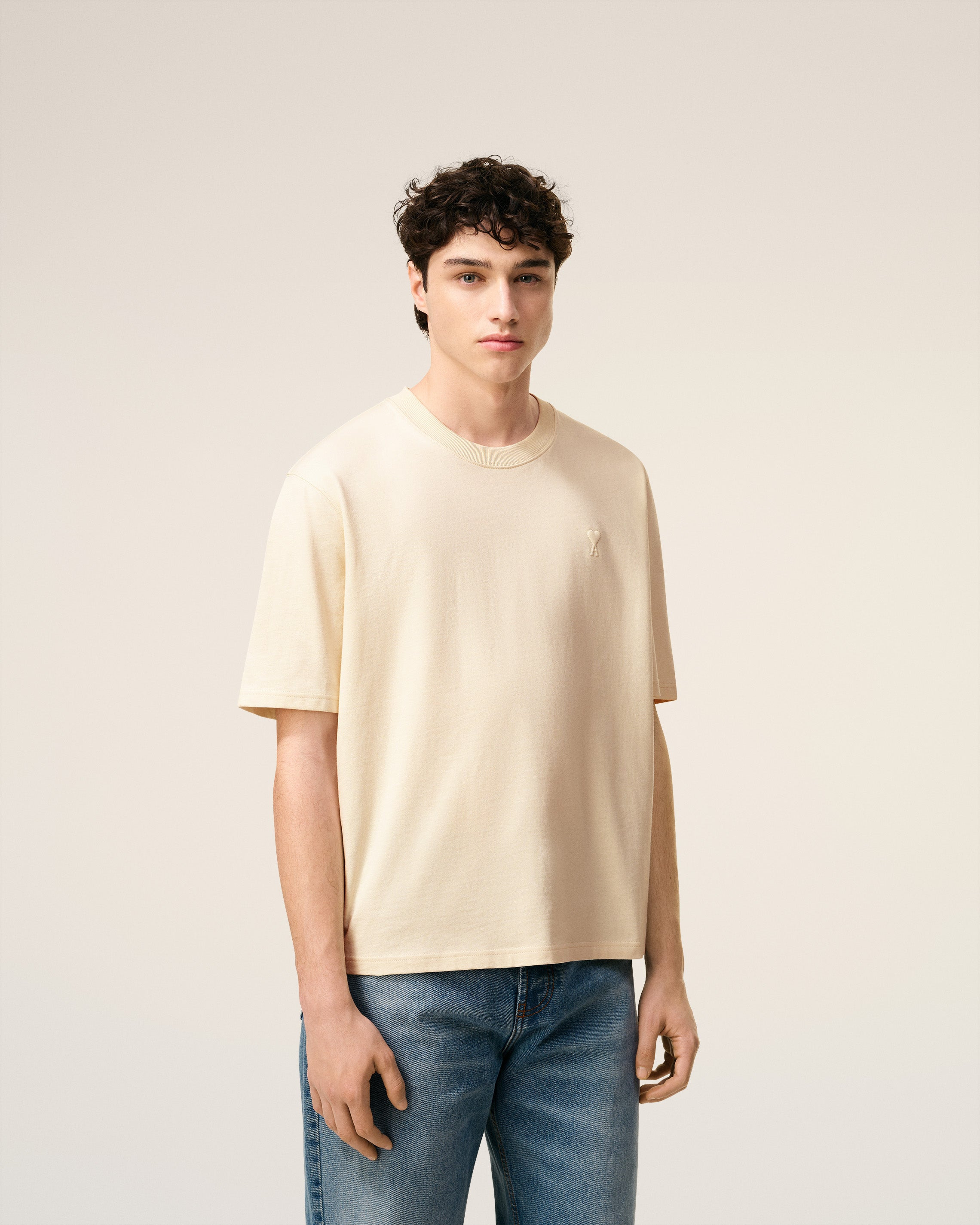 WHITE COTTON AMI DE COEUR T-SHIRT - 3