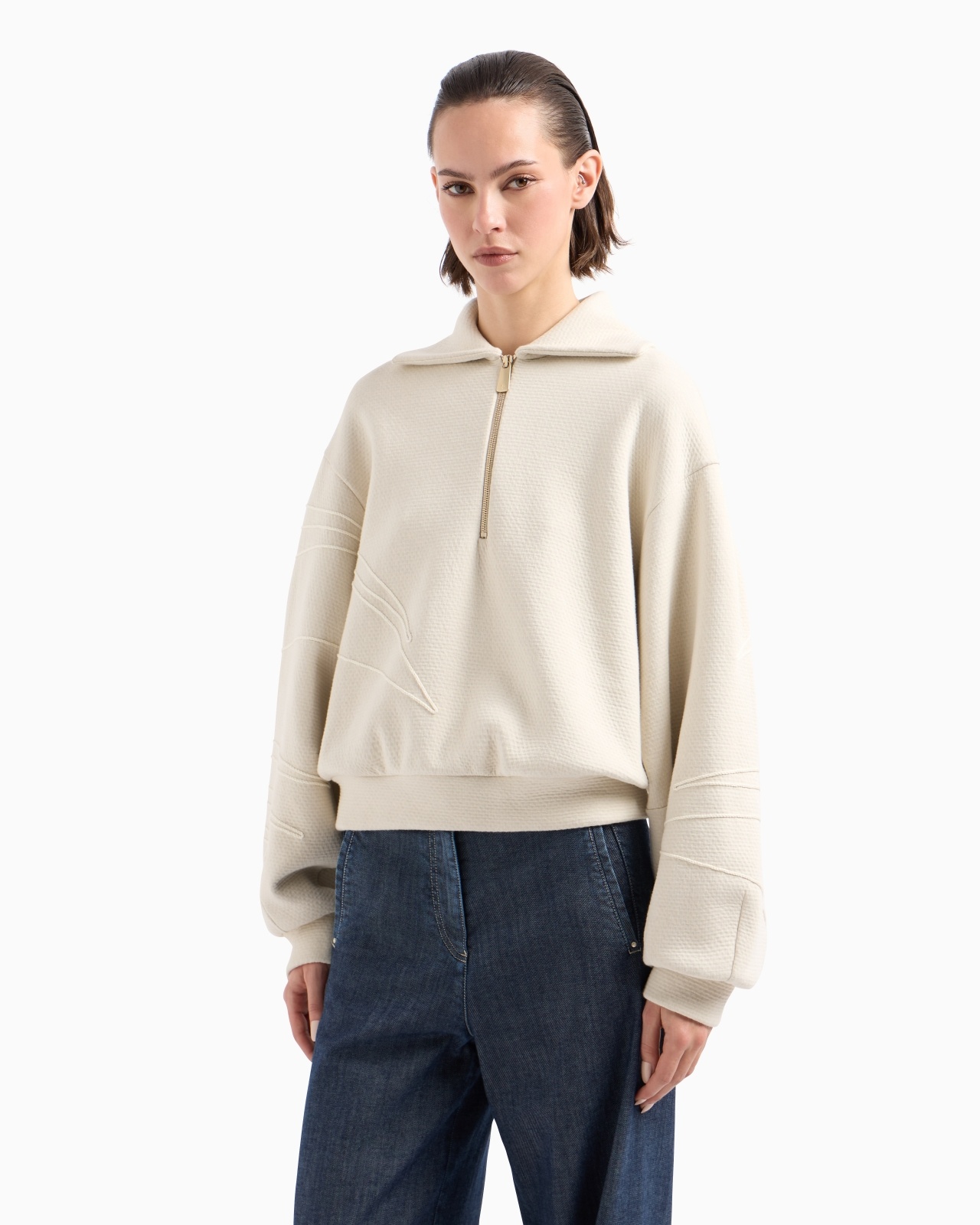 COTTON AND LINEN-BLEND JERSEY SWEATSHIRT - 2
