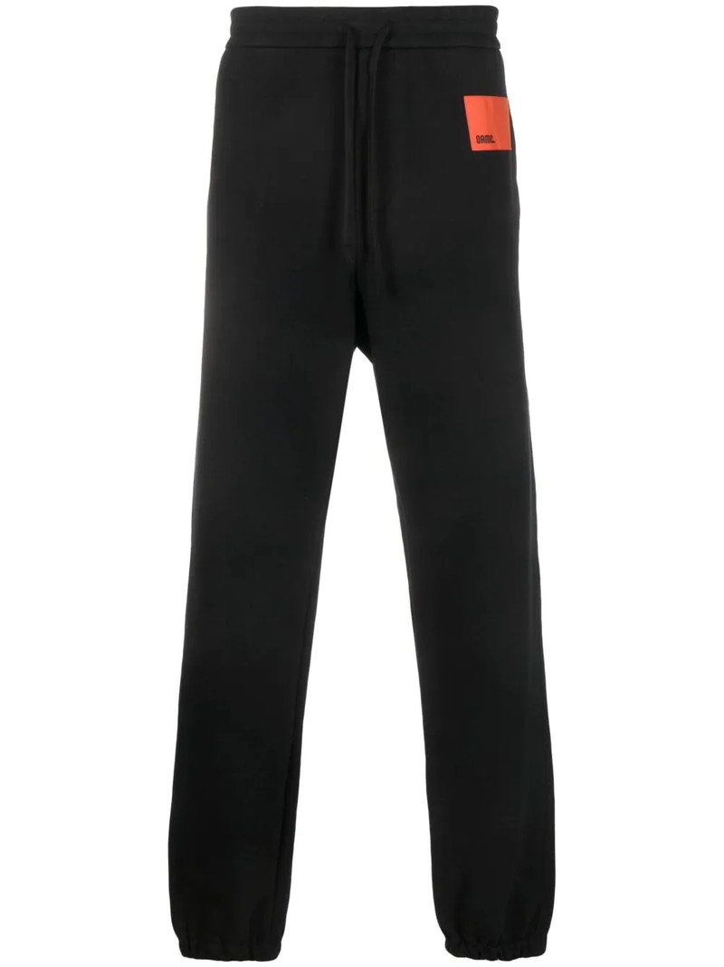 logo-patch cotton track pants 1