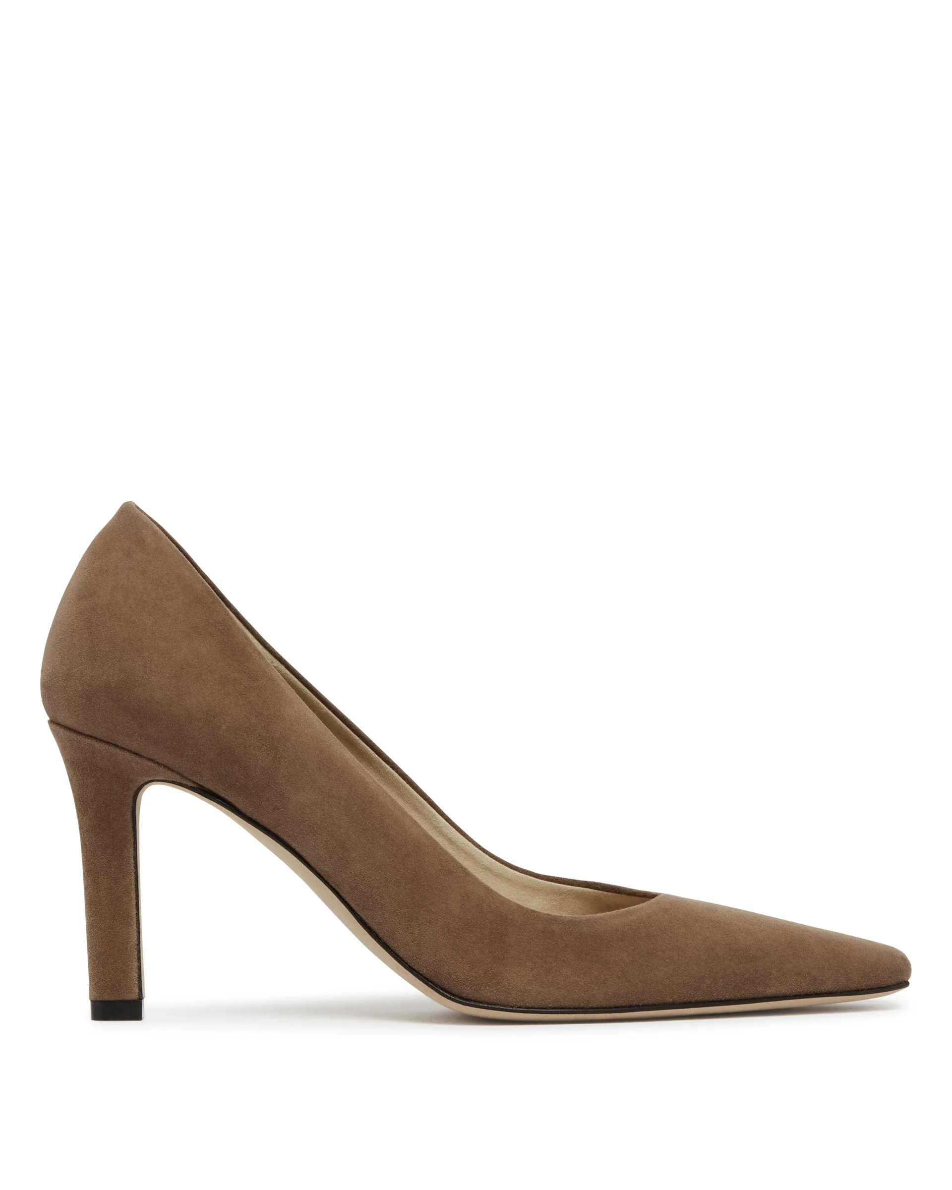 Beige Suede Pumps - 1