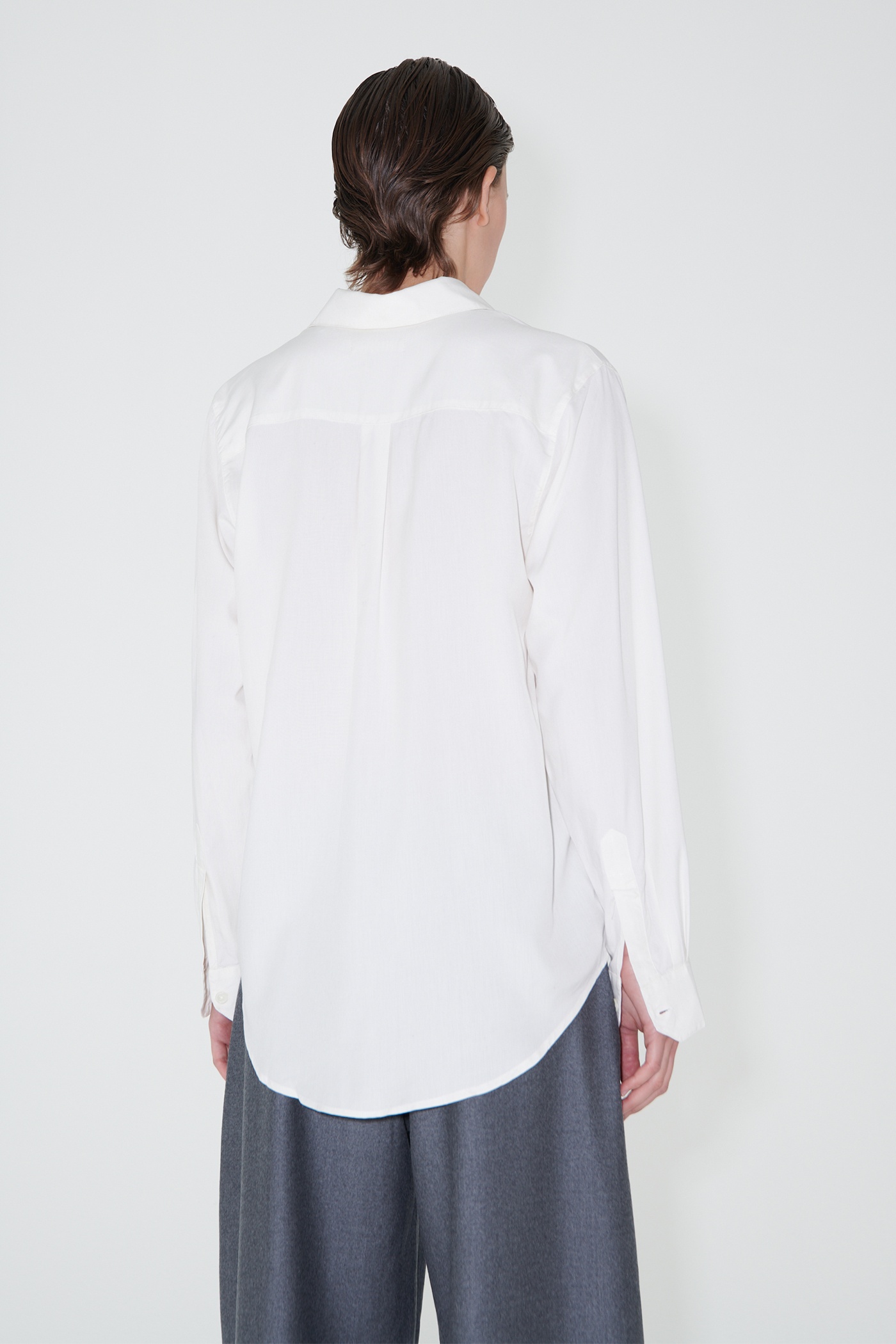 Line Shirt Off White Fine Silk - 3