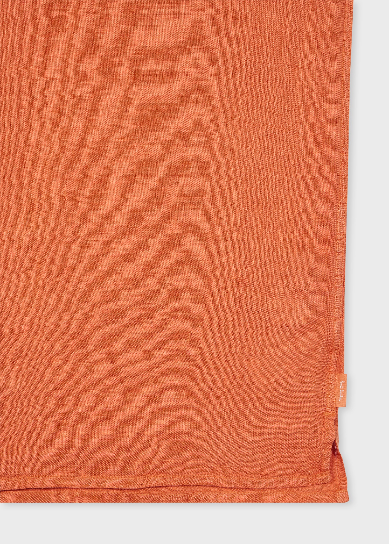 Washed Orange Linen Short-Sleeve Shirt - 4