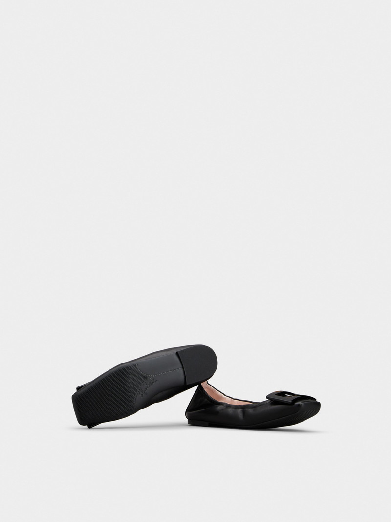Viv' Pockette Lacquered Buckle Ballerinas in Nappa Leather 6