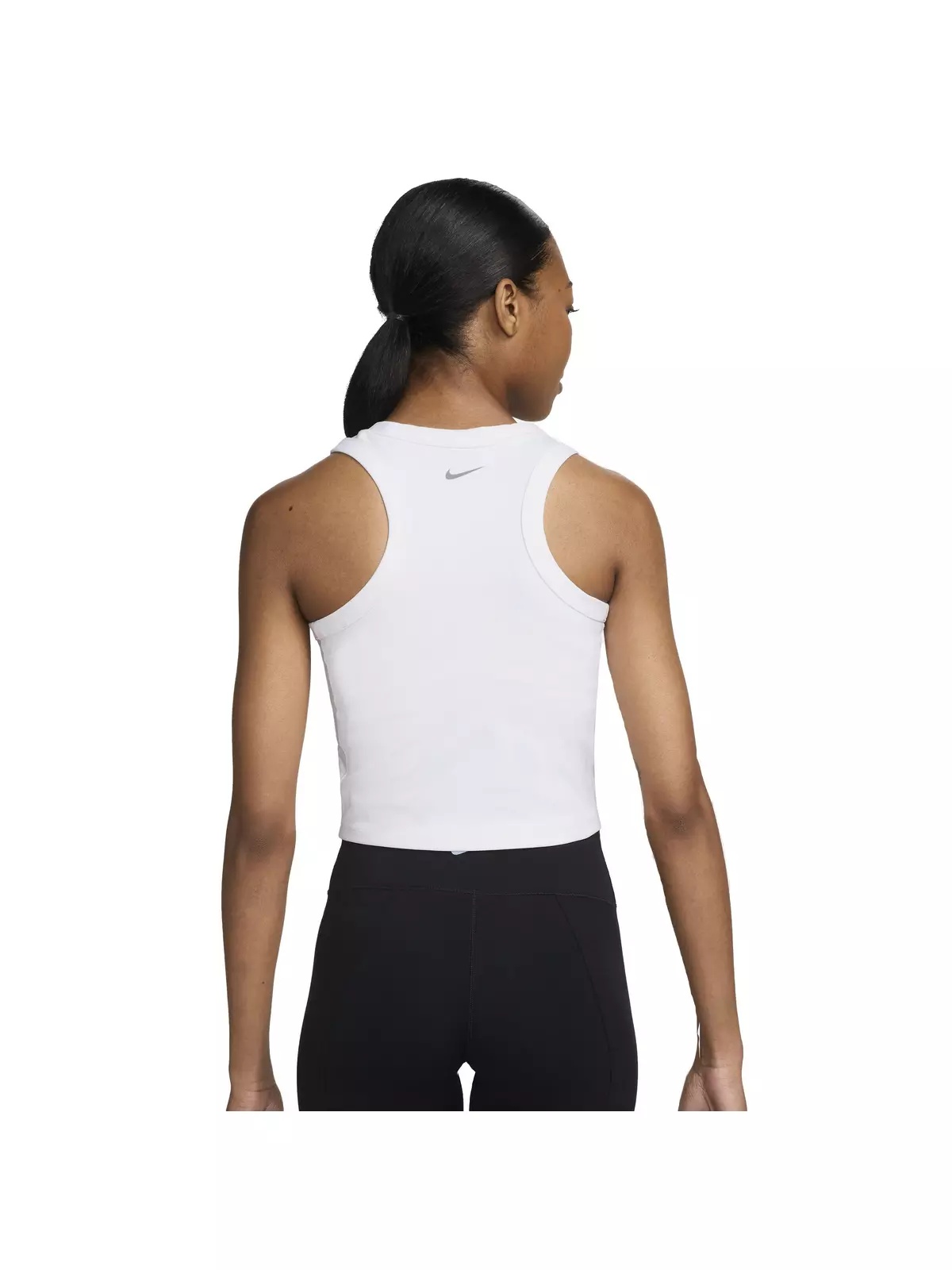 Women's One Fitted Dri-FIT Cropped Tank Top - White - 2
