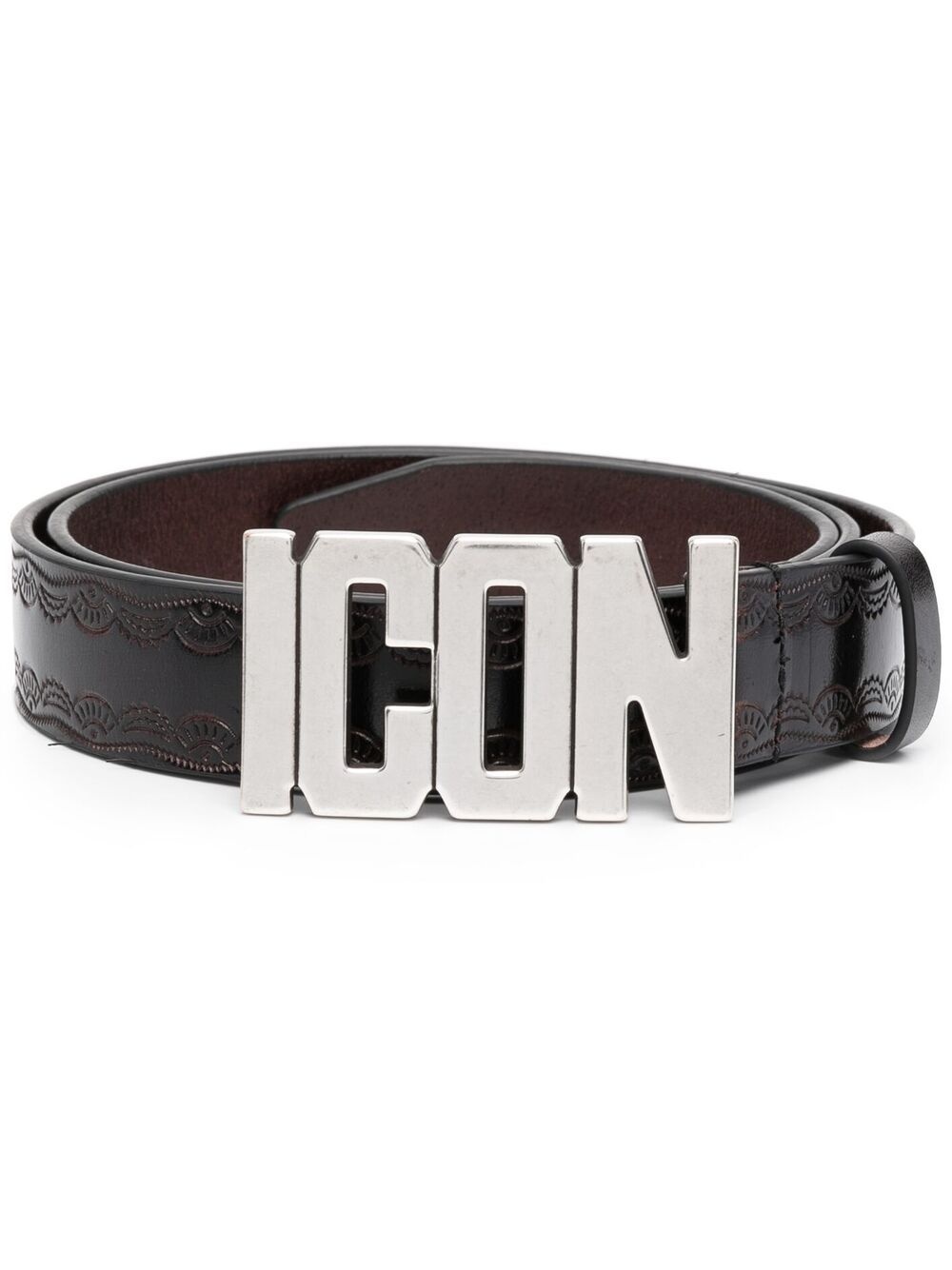 logo-plaque buckle belt - 1