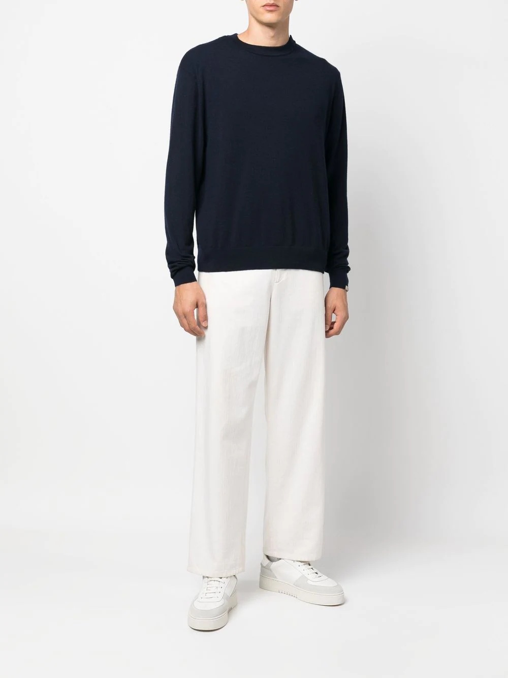 crew neck cashmere-blend jumper - 4