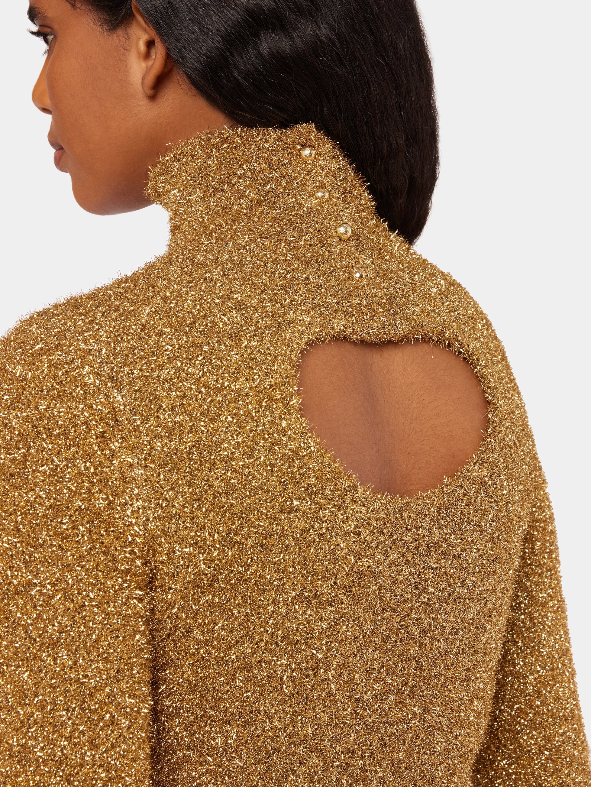 TURTLENECK SWEATER WITH GOLD METALIZED EFFECT - 4