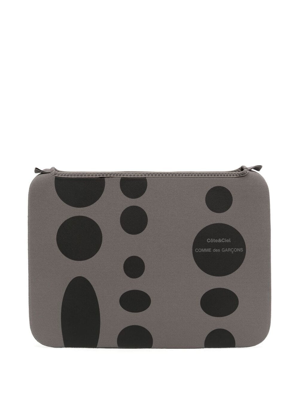 geometric-print logo laptop case - 2