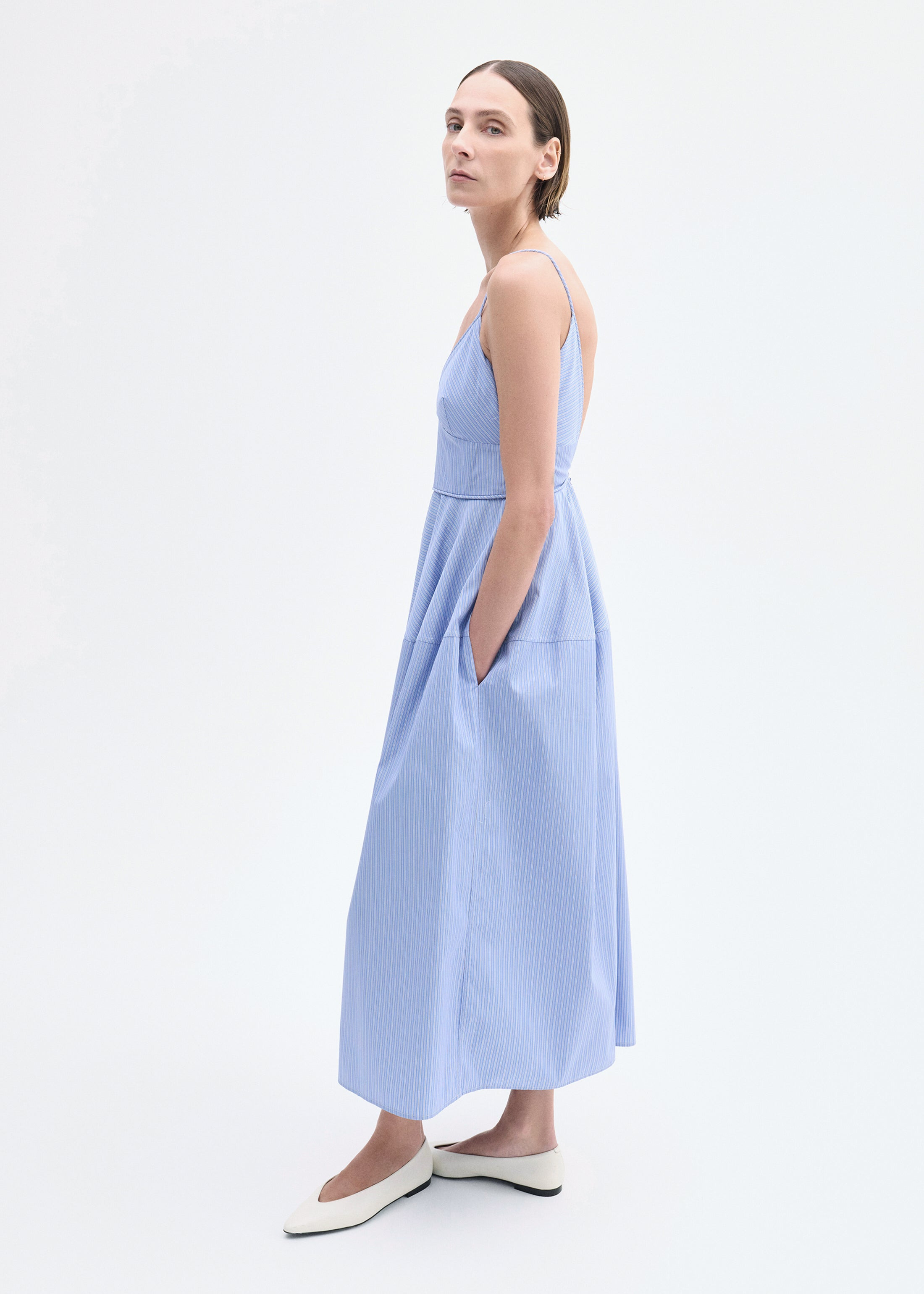 Striped Camisole Dress in Cotton - 3