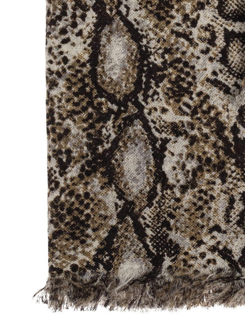 Isabel Marant snakeskin-print fringed scarf outlook