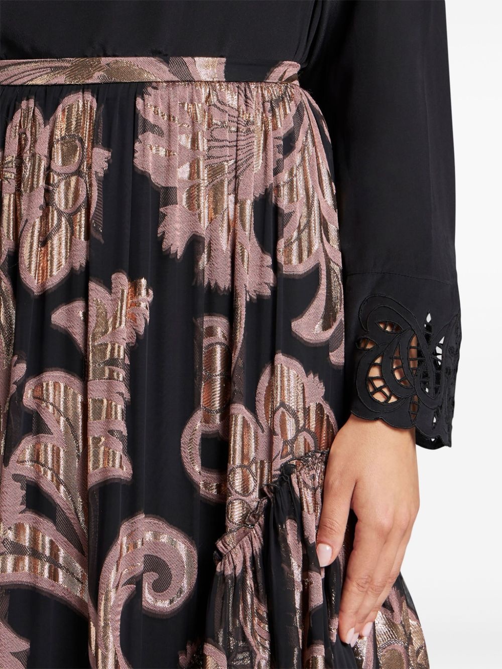 fil-coupé jacquard maxi skirt - 5