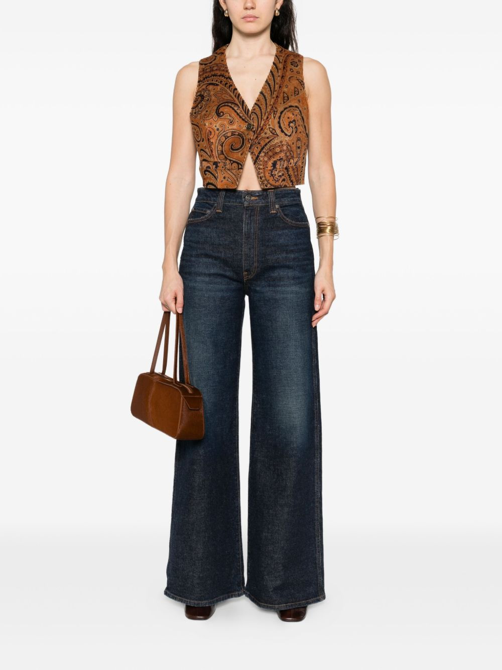 paisley-pattern corduroy waistcoat - 2